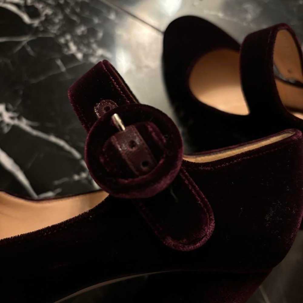 Gianvito Rossi Burgundy Velvet High Heels - image 2