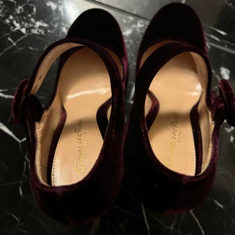 Gianvito Rossi Burgundy Velvet High Heels - image 4