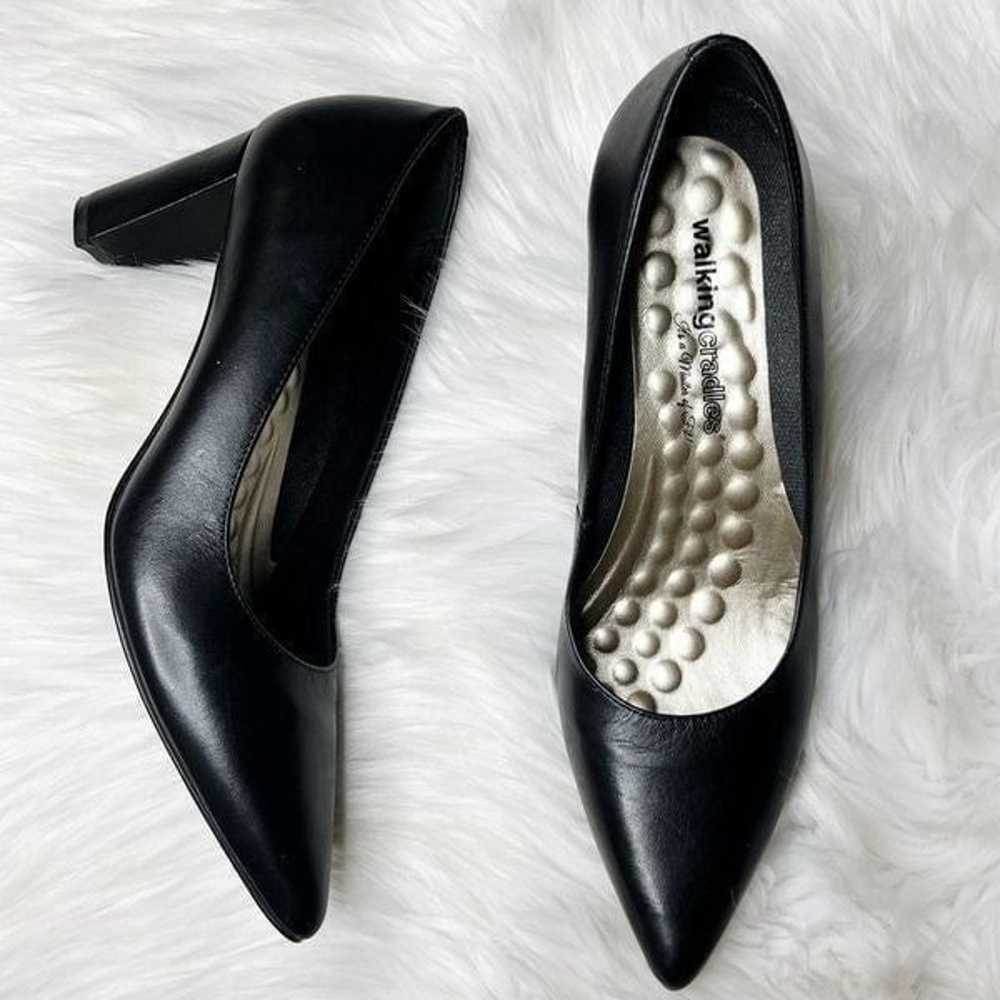 Walking Cradles Samantha Leather Pointed Pumps Bl… - image 1