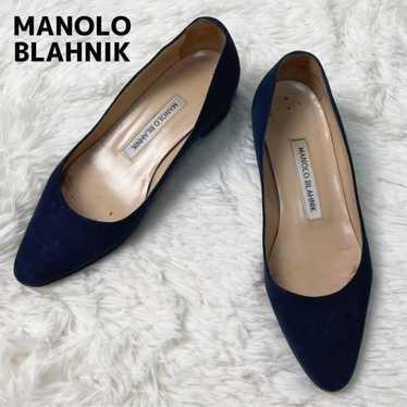 MANOLO BLAHNIK Pumps Navy Suede Size 35