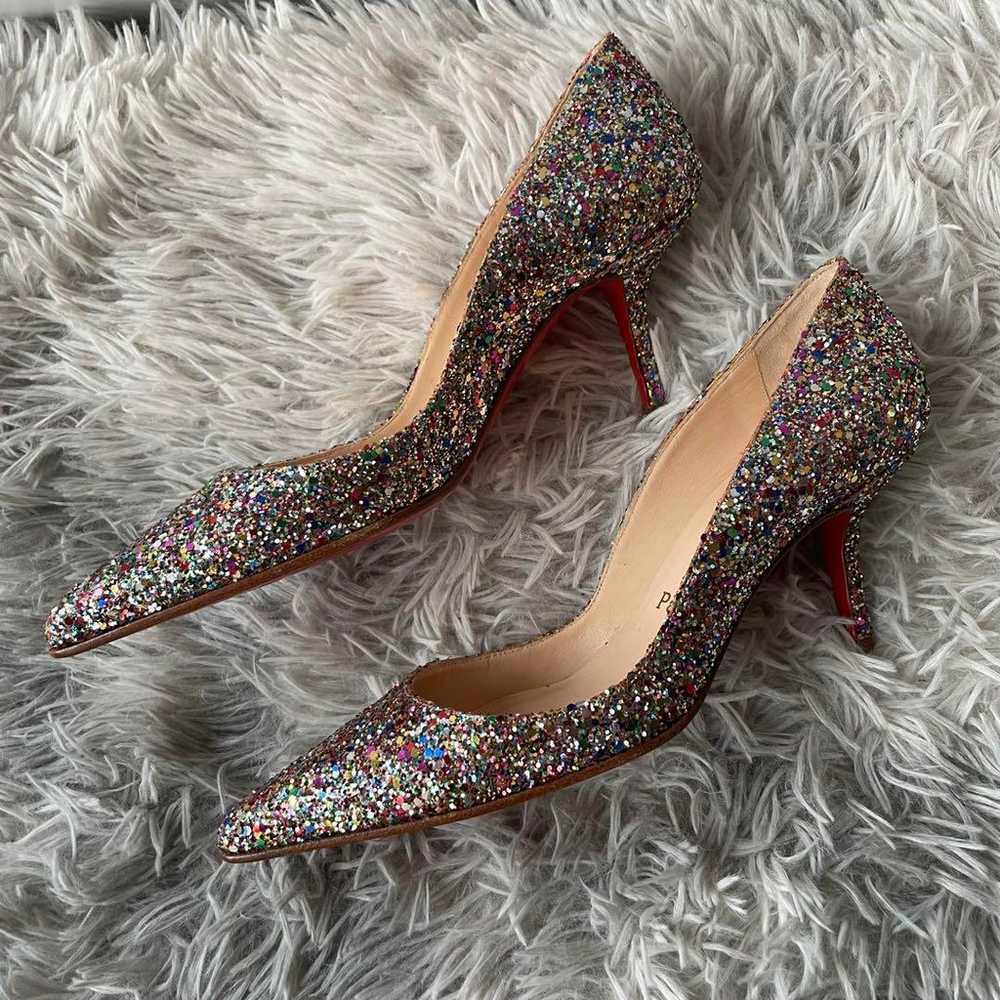 【Like New】Christian Louboutin Pumps Glitter Size … - image 3