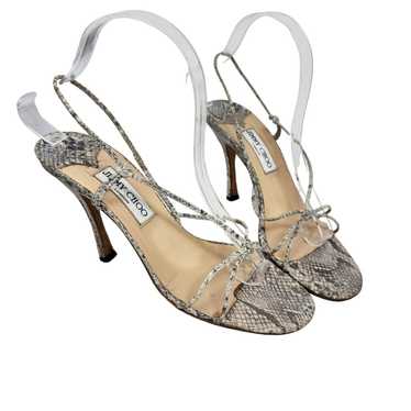 Jimmy Choo Strappy Snakeskin Minimal Heels Leather