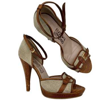 Salvatore Ferragamo Diamara Tan/Brown Stiletto Hee