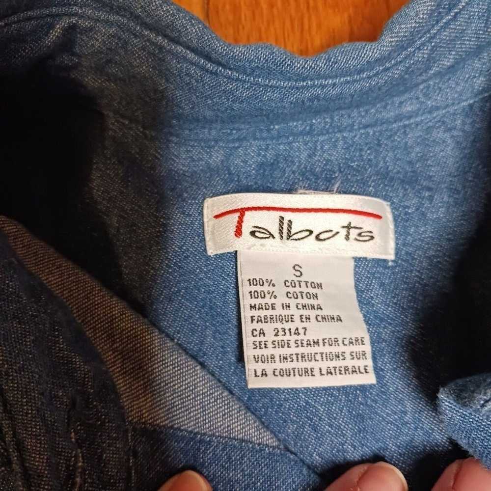 Talbots Women's Small Denim Button Down Shirt Win… - image 3