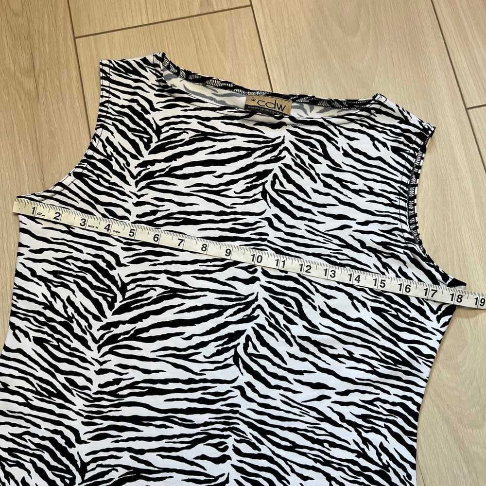 Vintage 90s 00s Black and White Zebra Print blouse - image 6