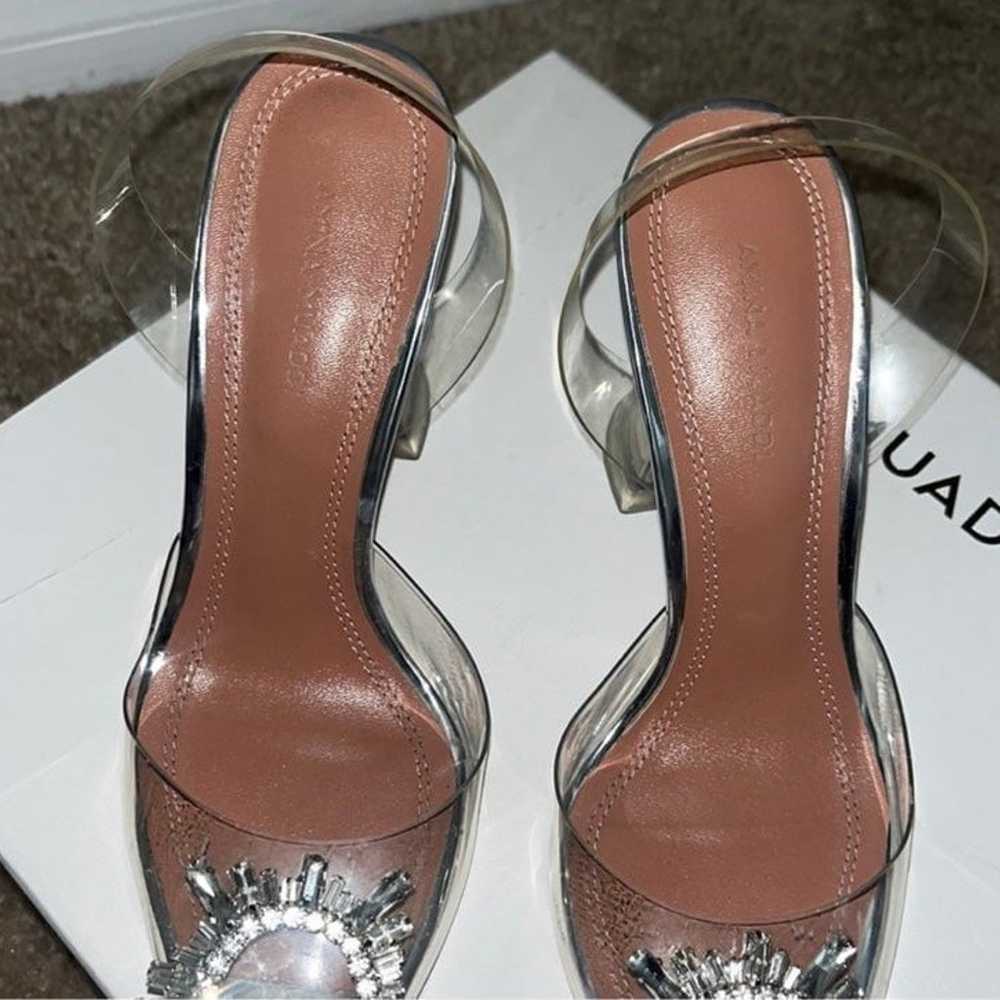 Amina Muaddi Crystal heel sling backs - image 4