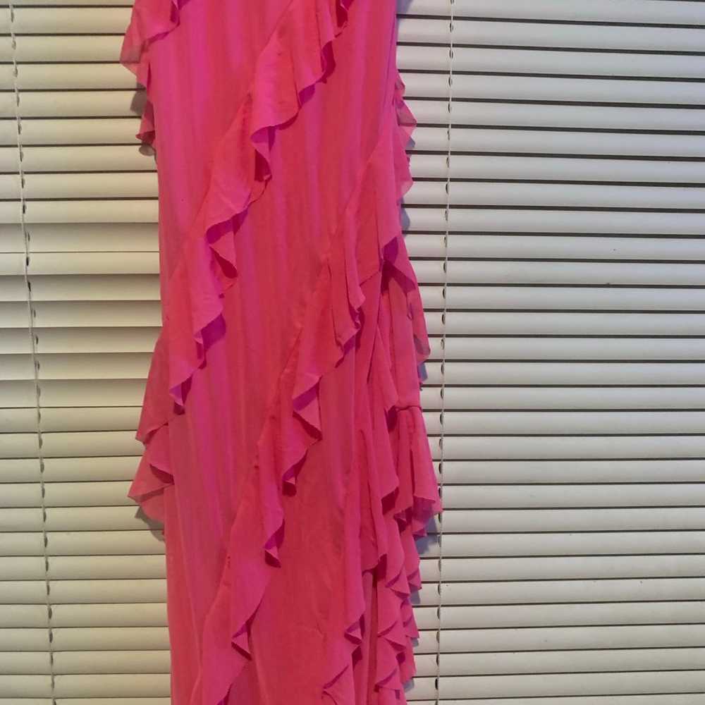 pink ruffled wedding guest dress - image 3