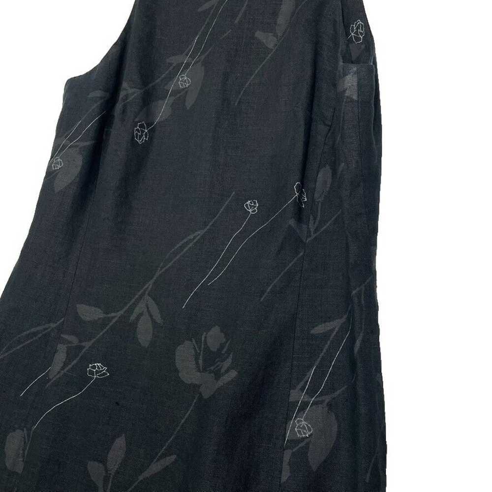 Jones New York 90's Vintage Black Floral Linen Hi… - image 2