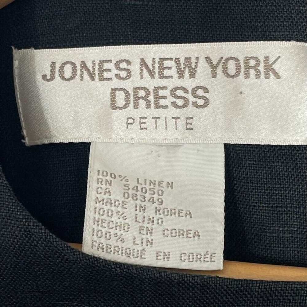 Jones New York 90's Vintage Black Floral Linen Hi… - image 4