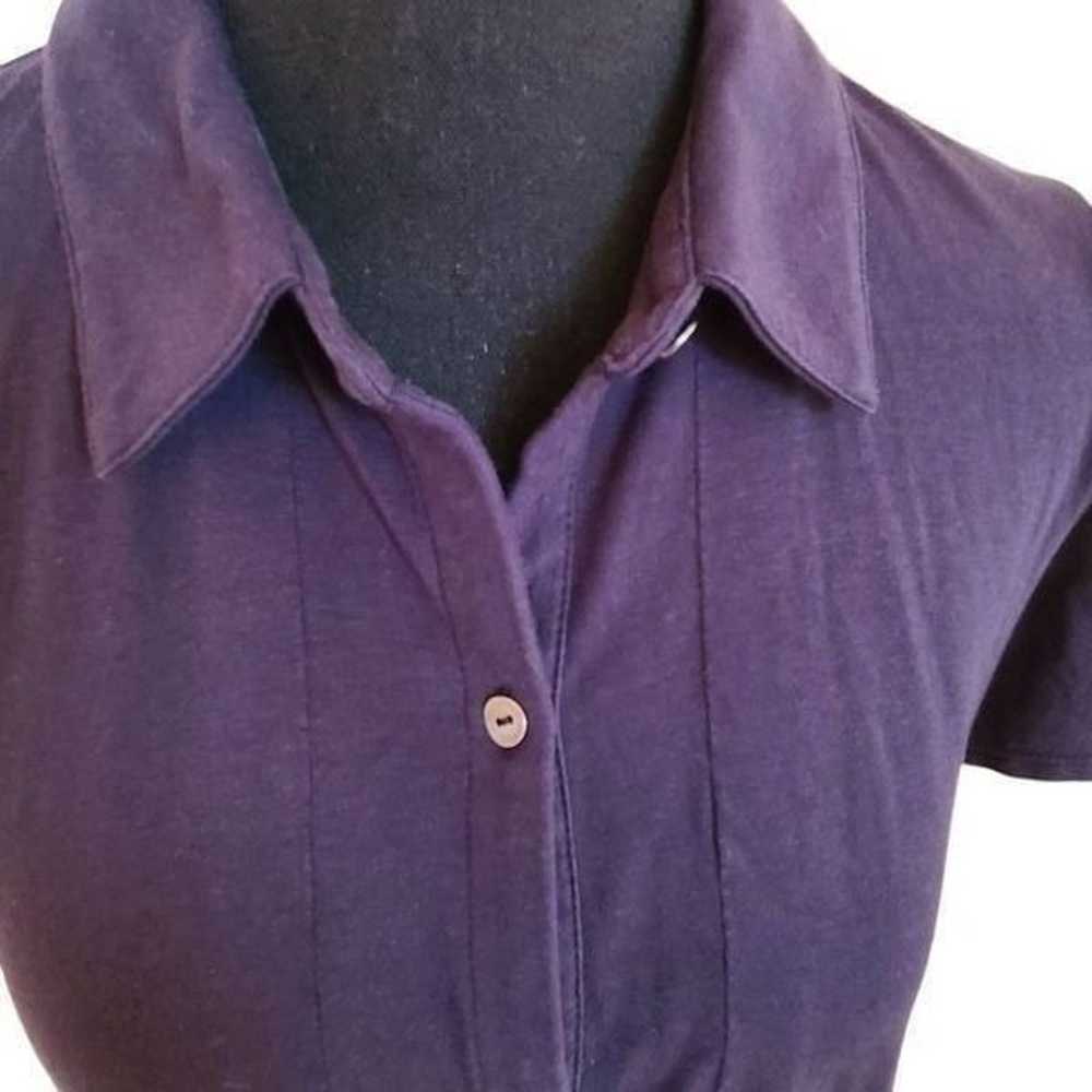 J Jill Womens Navy Blue Short Sleeves Button Fron… - image 4