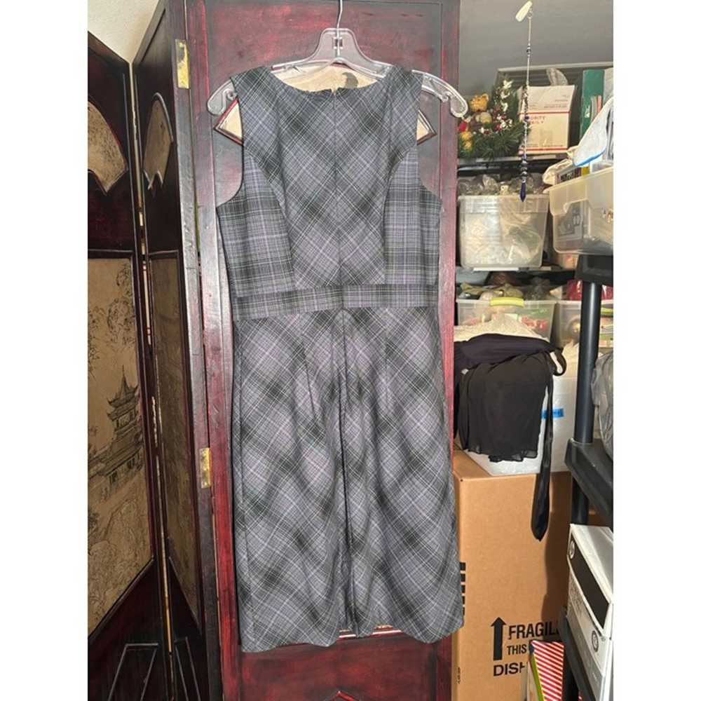 Merona Plaid Gray Sheath Dress Size 8 - image 10