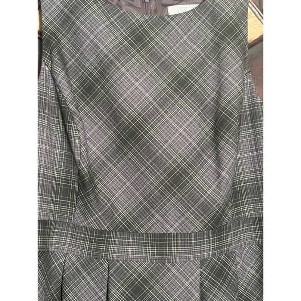 Merona Plaid Gray Sheath Dress Size 8 - image 12