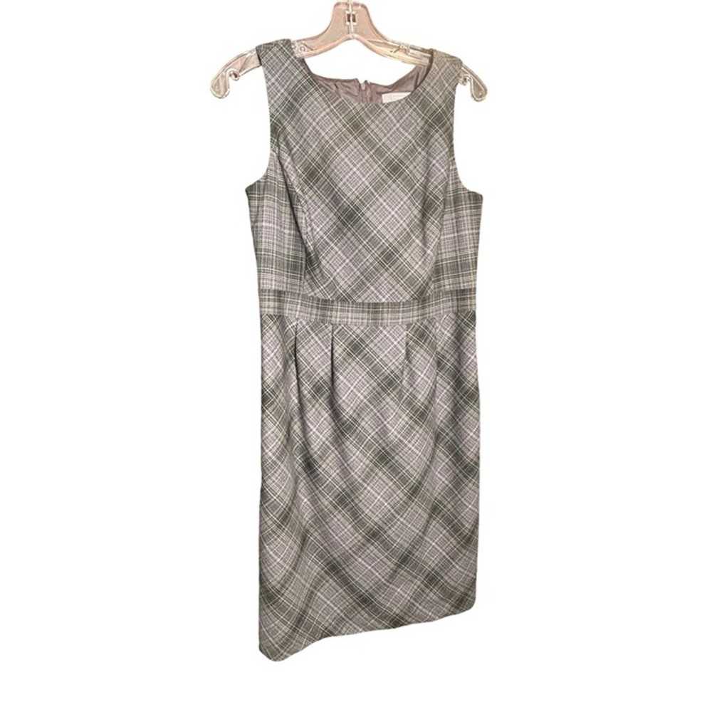 Merona Plaid Gray Sheath Dress Size 8 - image 2