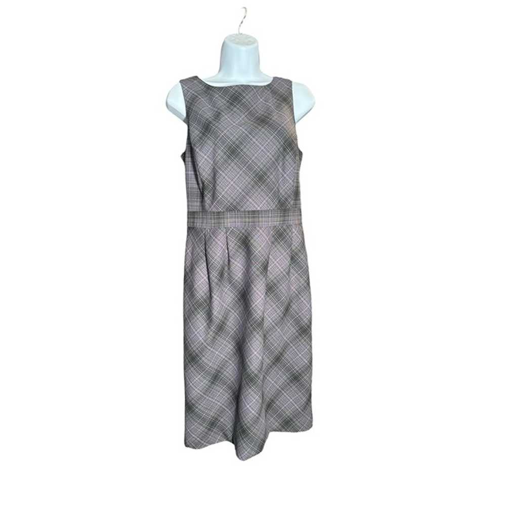 Merona Plaid Gray Sheath Dress Size 8 - image 3