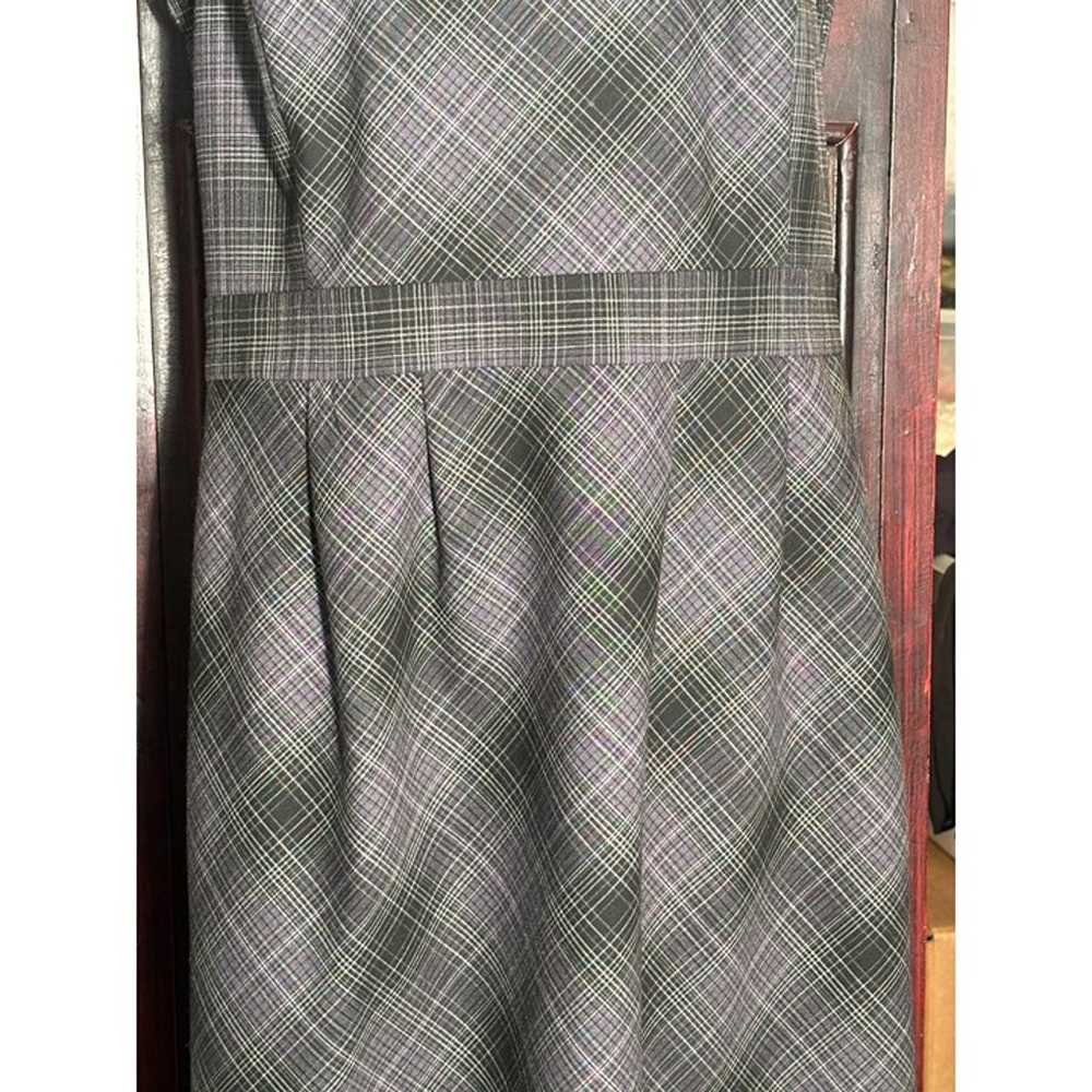 Merona Plaid Gray Sheath Dress Size 8 - image 6