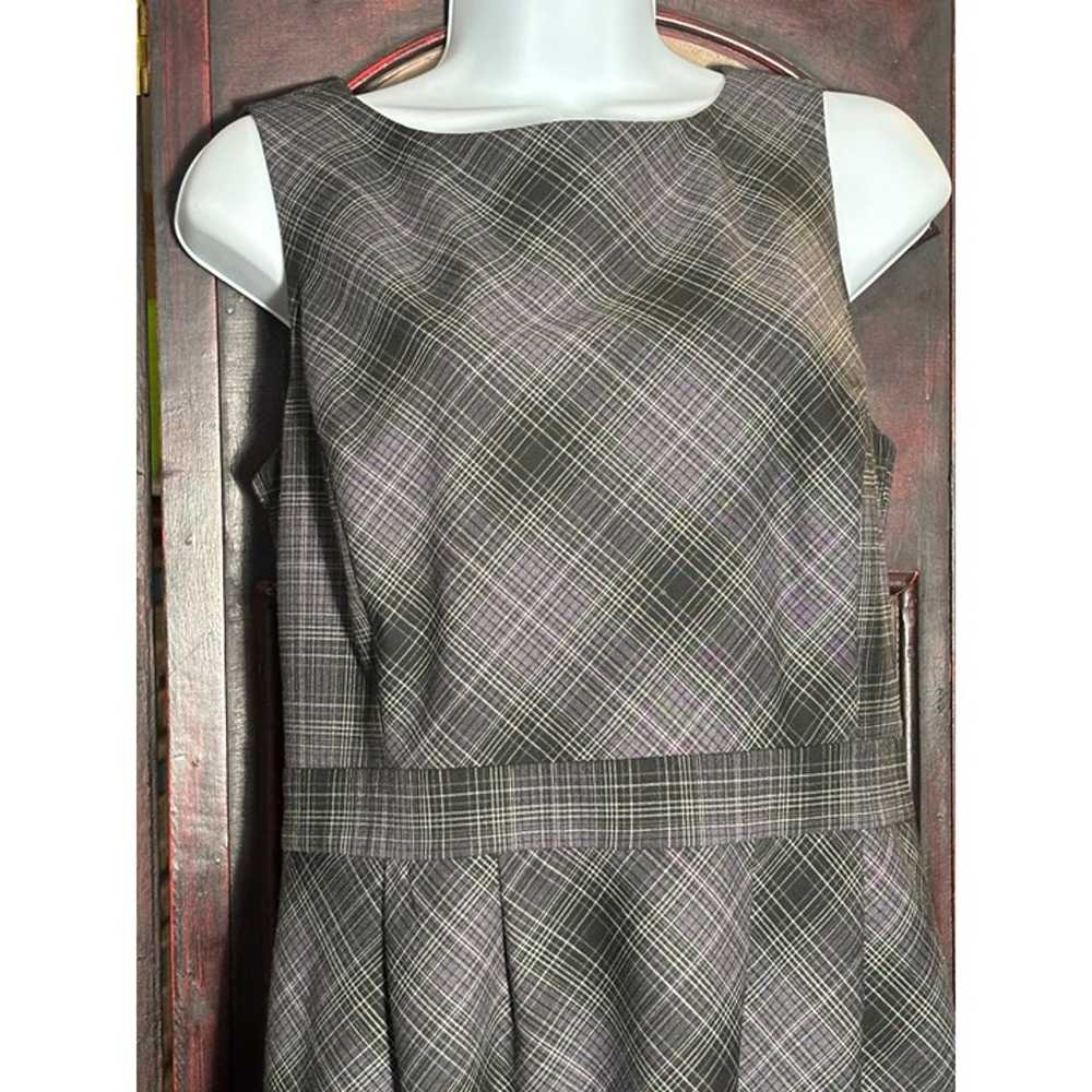 Merona Plaid Gray Sheath Dress Size 8 - image 7