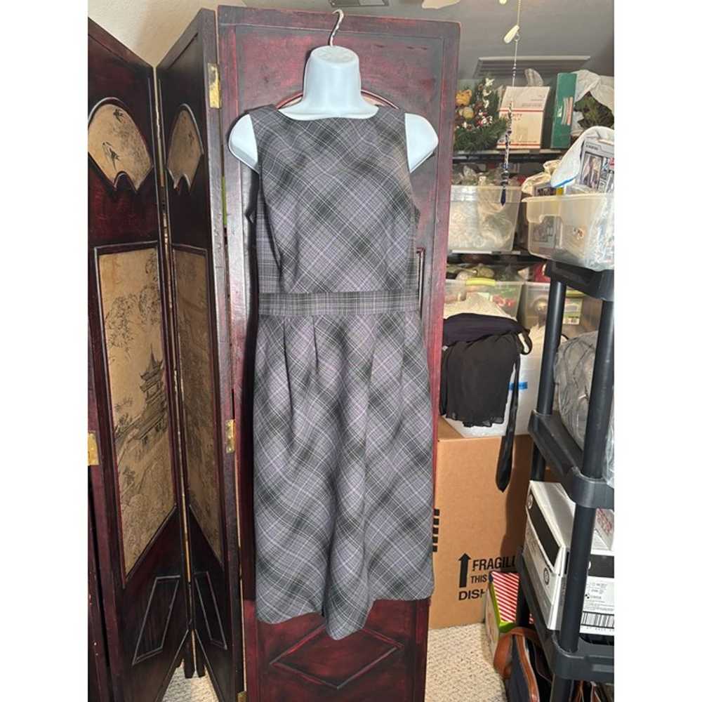 Merona Plaid Gray Sheath Dress Size 8 - image 8