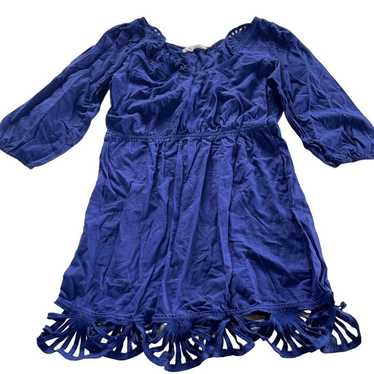 Lilka Dress Womens Medium Blue Eyelet Mini Anthrop