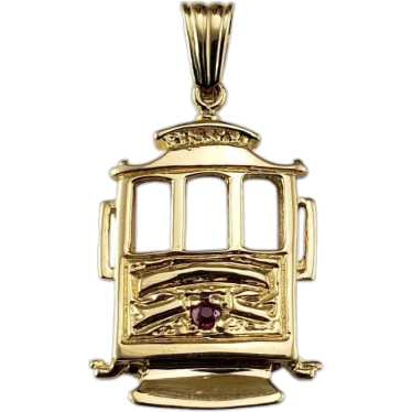 14 Karat Yellow Gold Trolley Cable Car Charm Penda