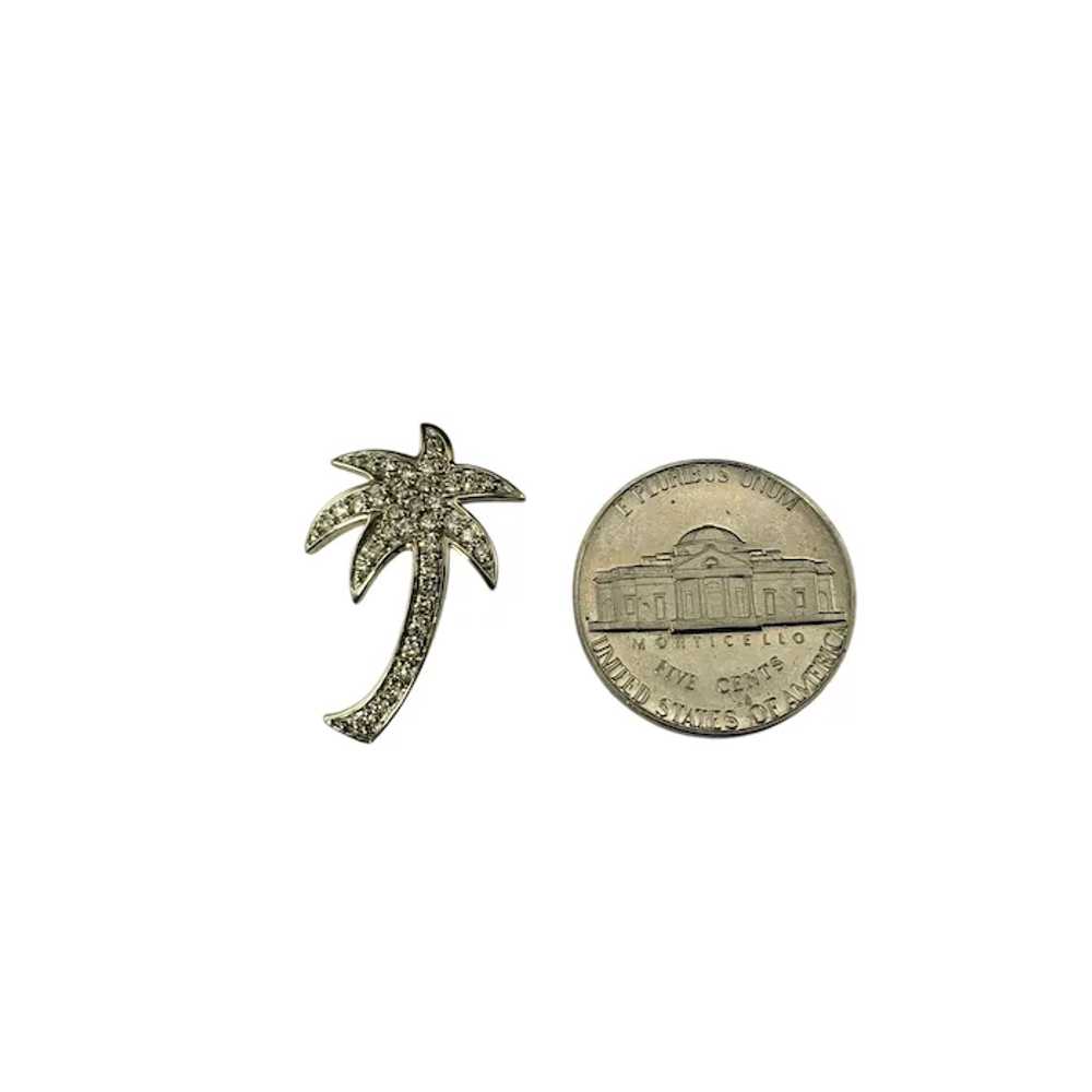 14 Karat White Gold Diamond Palm Tree Pendant #19… - image 5