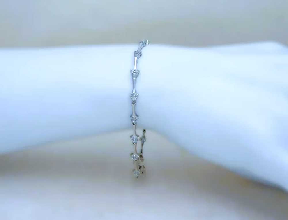 10k White Gold 1/2ct Natural Diamond Tennis Brace… - image 5