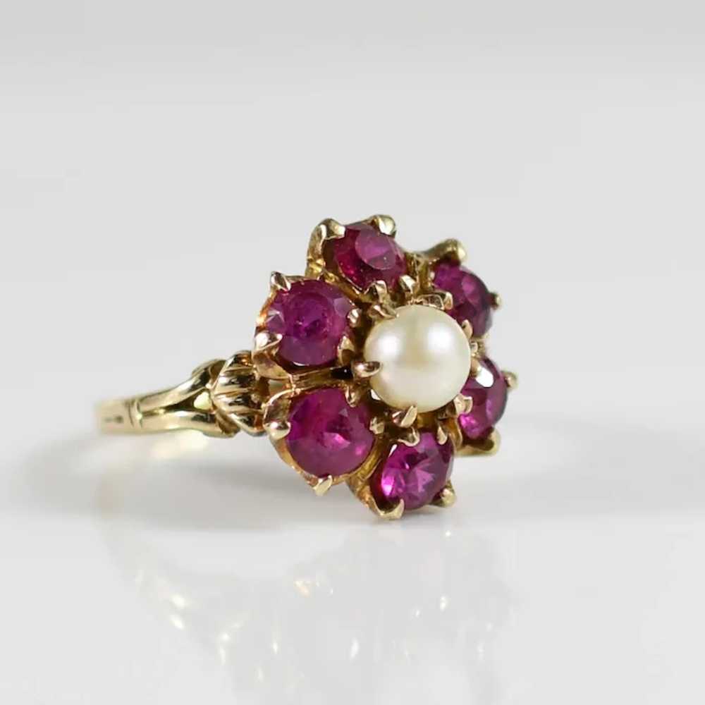 Vintage Pearl & Sythetic Ruby Ring - image 6