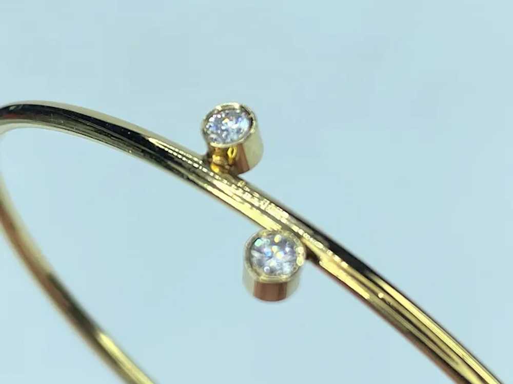 14K Gold Round brilliant Diamond Italian Bypass C… - image 2