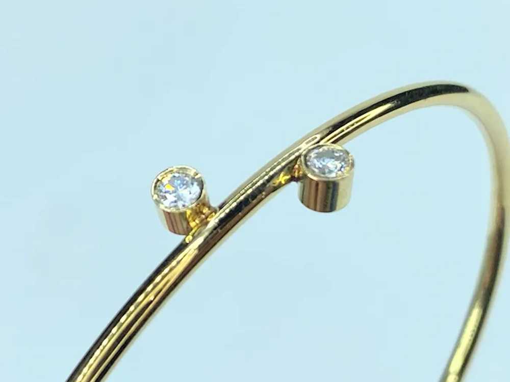 14K Gold Round brilliant Diamond Italian Bypass C… - image 3