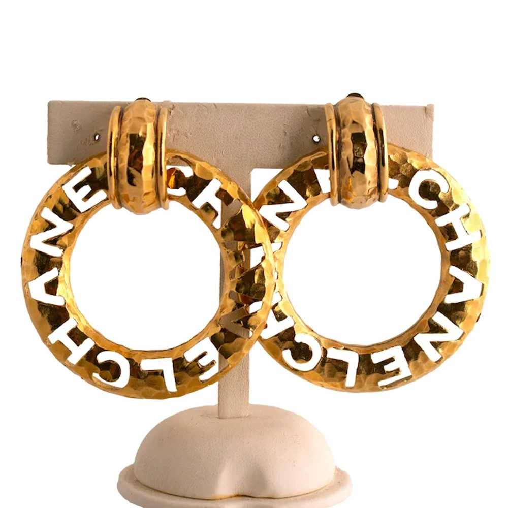 Chanel Open Work Doorknocker Earrings - image 4