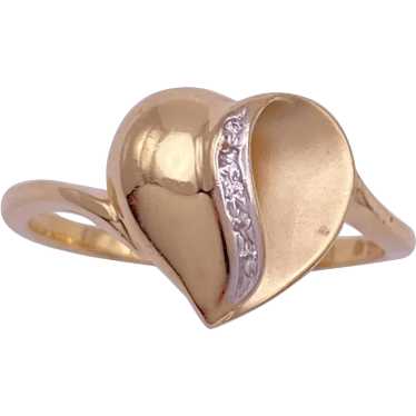 Diamond Accent Bewitched Heart Ring 14K Gold Two-T