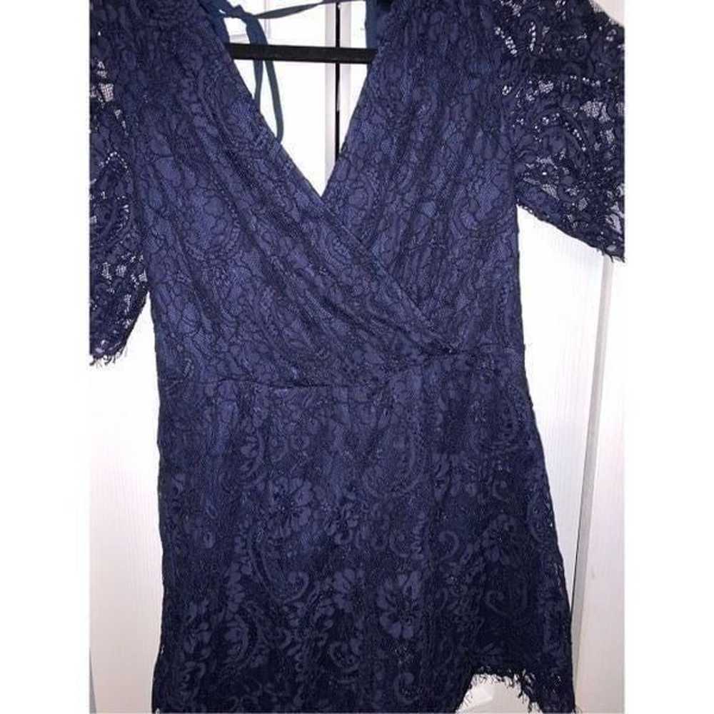 Blue lace romper size medium - image 2