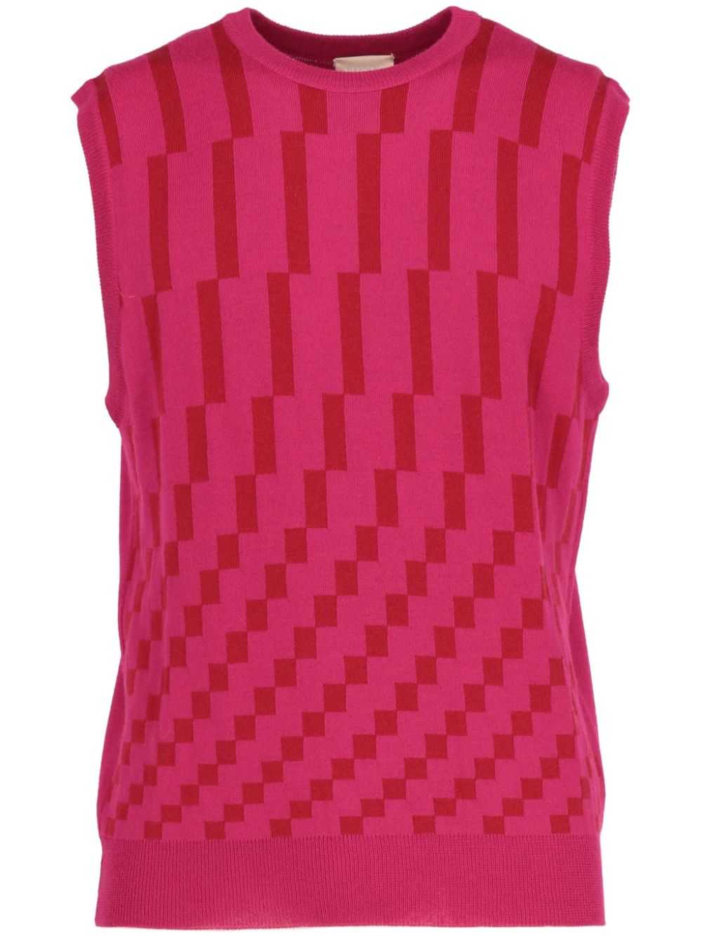 Versace Pre-Owned 2000s checkered tank top - Pink - image 1