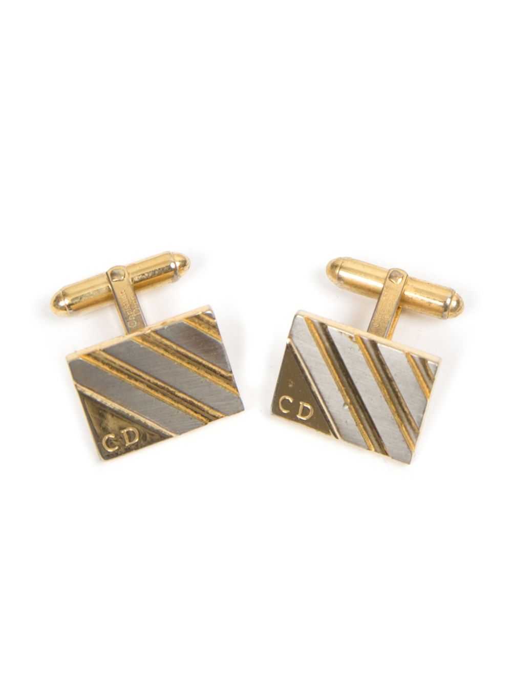 Christian Dior Pre-Owned 1980s CD cufflinks - Gold - image 2