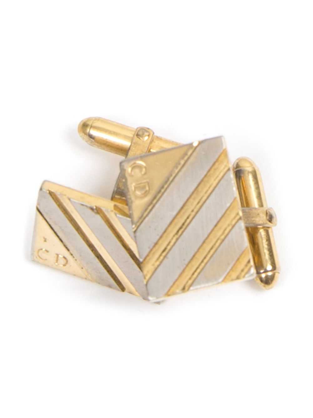 Christian Dior Pre-Owned 1980s CD cufflinks - Gold - image 4