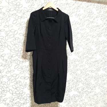 Leithan Lelian Black Dress with Buttons - image 1