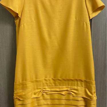 Yellow Short Sleeve Pleated Design Dress - image 1