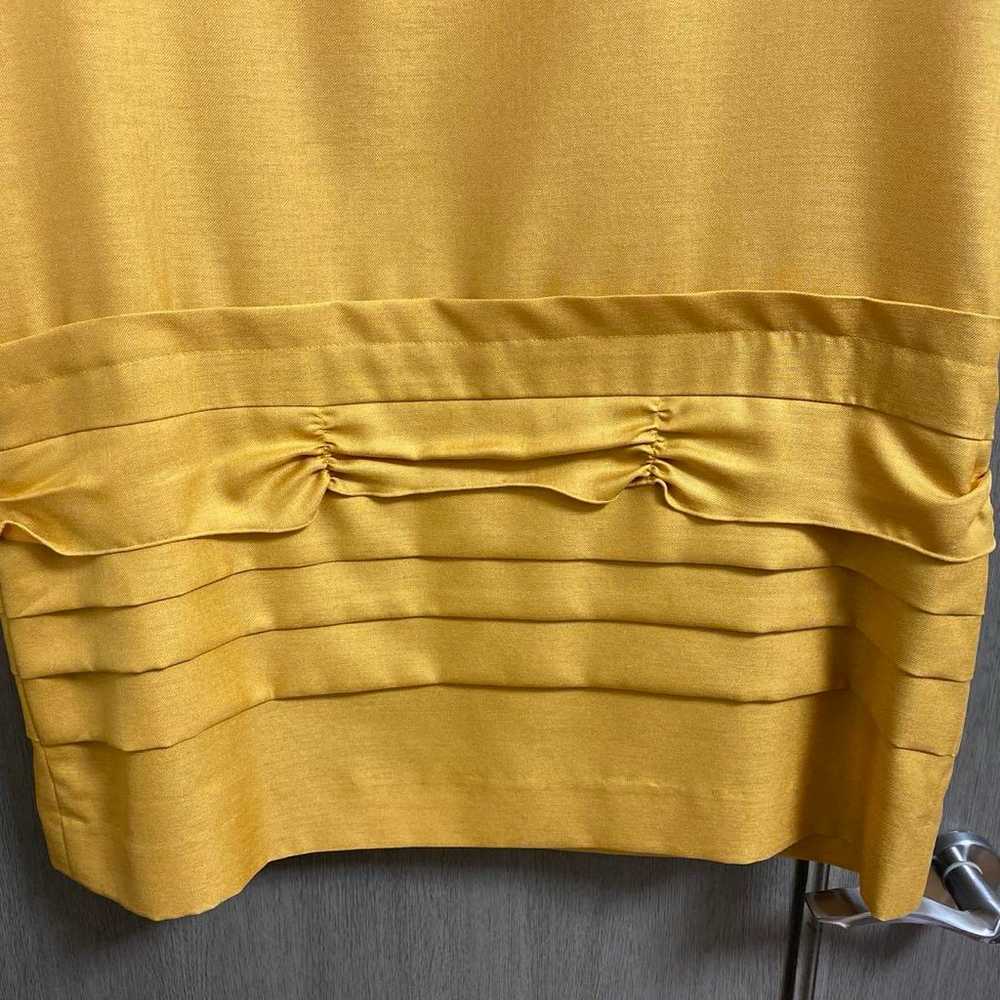 Yellow Short Sleeve Pleated Design Dress - image 2