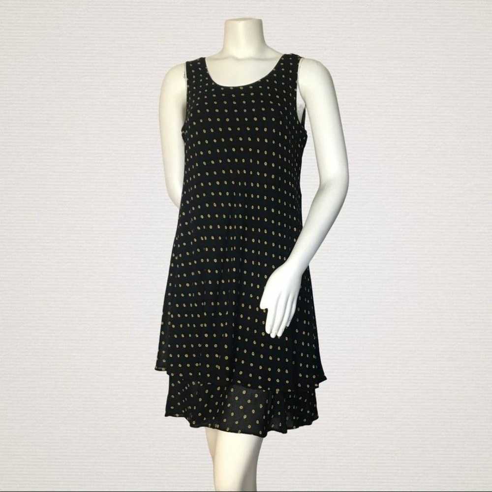 Polka Dot Dress Chiffon Ruffle Layers Black Sleev… - image 6