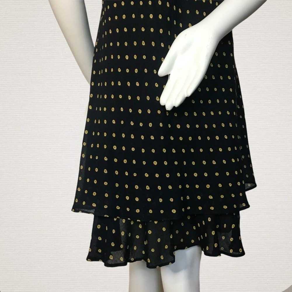 Polka Dot Dress Chiffon Ruffle Layers Black Sleev… - image 7