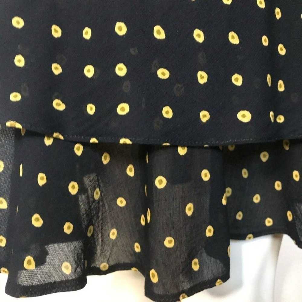 Polka Dot Dress Chiffon Ruffle Layers Black Sleev… - image 9