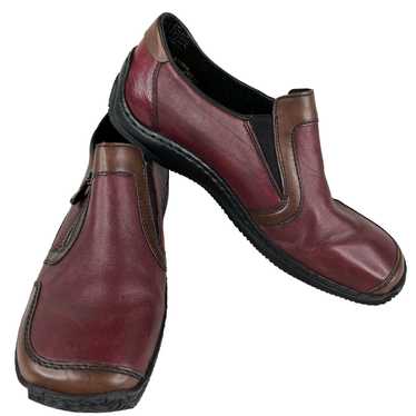 Rieker Rieker Red Burgundy Wine Leather Slip On Lo