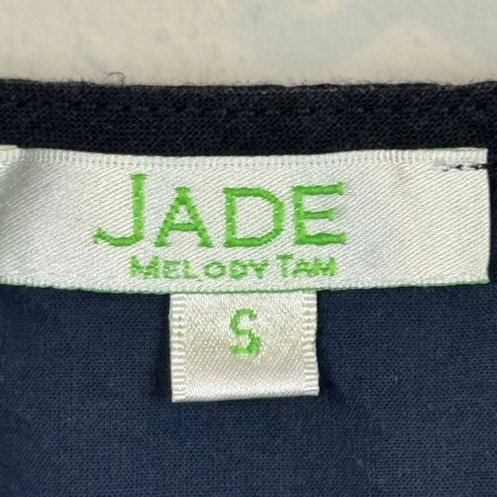 Jade Melody Tam Navy Linen Blend Shift Dress S - image 3