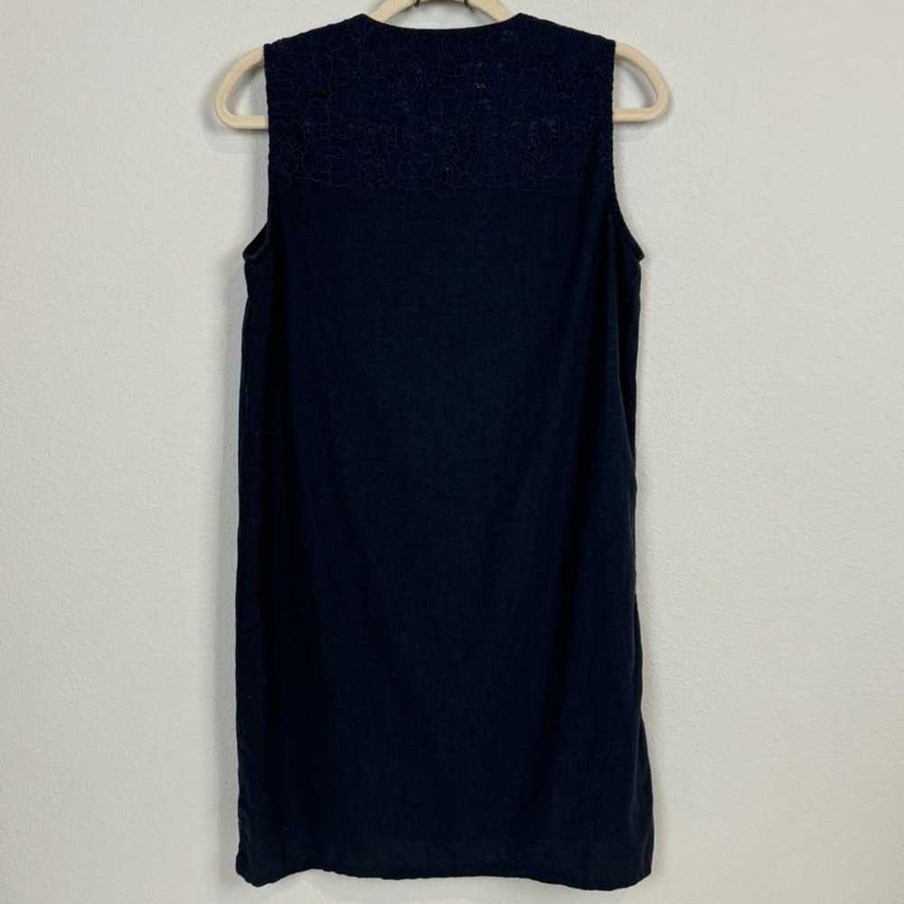 Jade Melody Tam Navy Linen Blend Shift Dress S - image 4