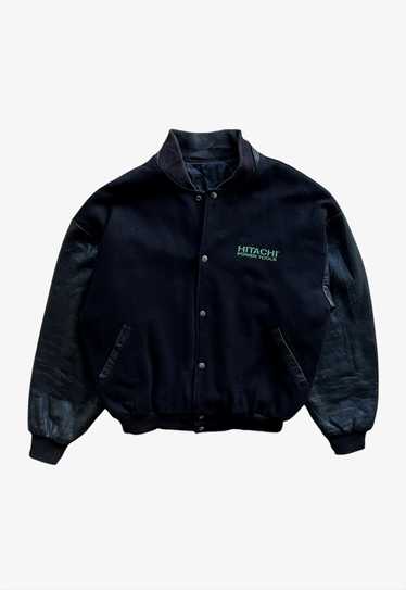 Vintage 90s Hitachi Power Tools Leather Varsity Ja