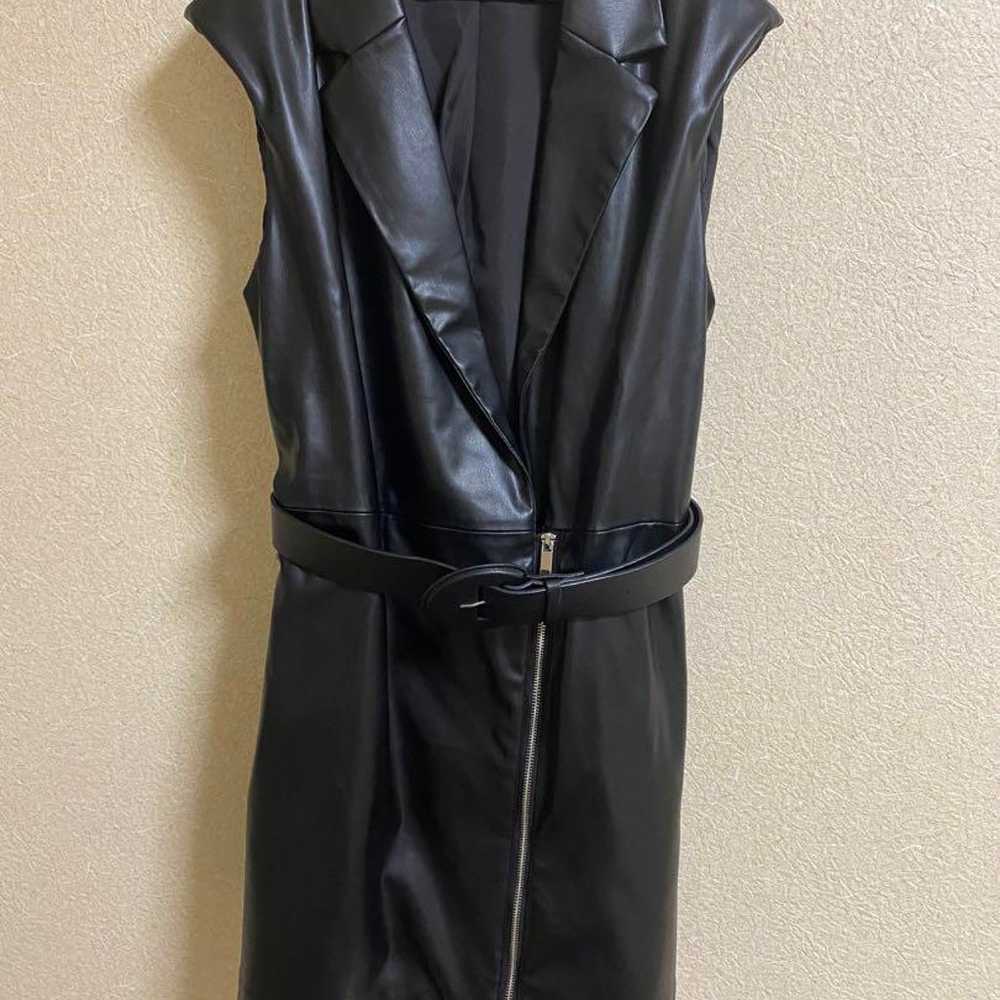 ZARA Leather Mini Dress Gilet Sleeveless - image 1