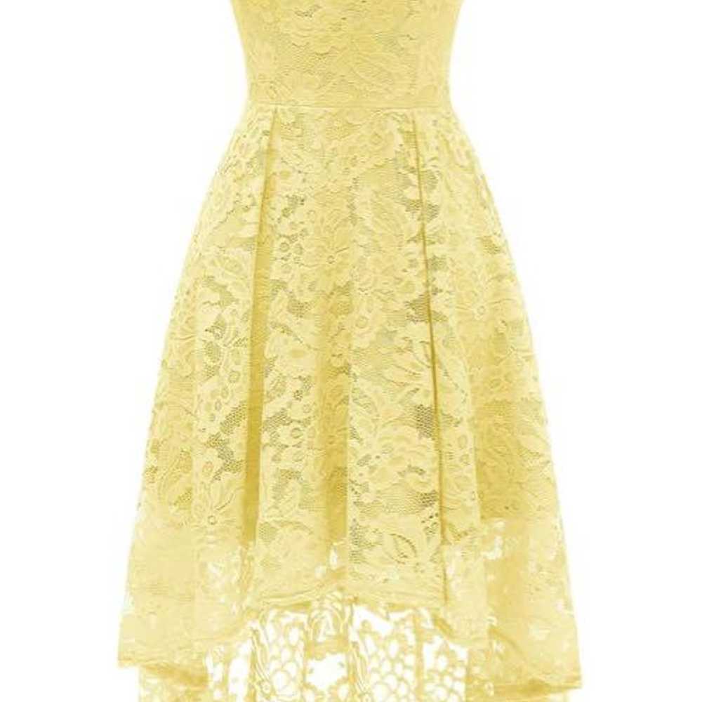 Party Dress Lace Dress Yellow Size L - image 1