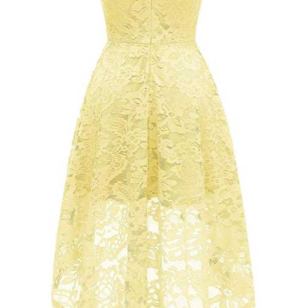 Party Dress Lace Dress Yellow Size L - image 3