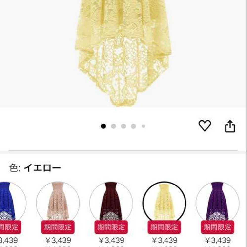 Party Dress Lace Dress Yellow Size L - image 6