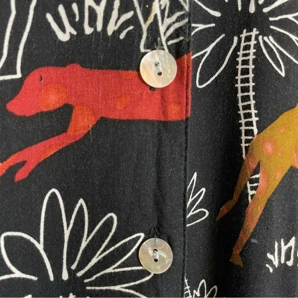 Vintage Jungle Dress Animals Black Sleeveless Cut… - image 9