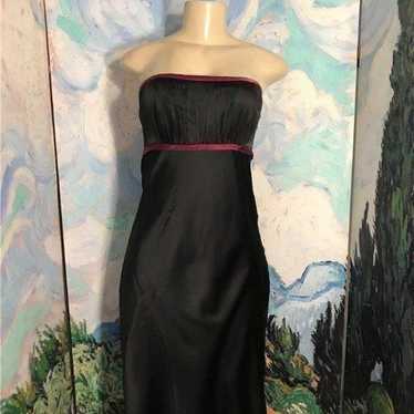 Nicole Miller Black Silk Strapless Dress